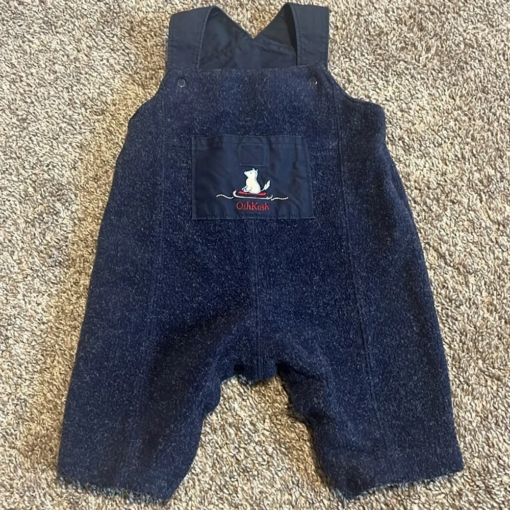 Oshkosh Infant Two Piece‎ Overalls and Long Sleeve Shirt Winter Set 0-3 Month